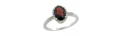 14k White Gold Garnet Rings 14k White Gold Garnet Rings