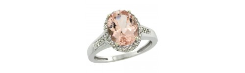 14k White Gold Morganite Rings