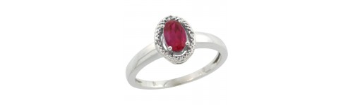 14k White Gold Ruby Rings