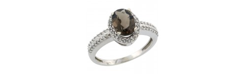 14k White Gold Smoky Topaz Rings 14k White Gold Smoky Topaz Rings