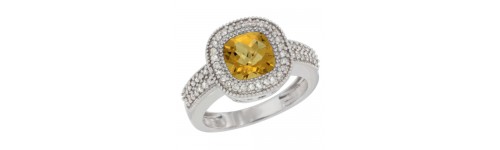 14k White Gold Whisky Quartz Rings 14k White Gold Whisky Quartz Rings