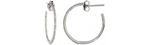 14k White Gold Hoop Earrings