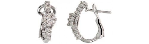 14k White Gold Huggie Earrings