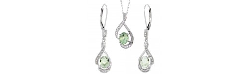 14k White Gold Earrings & Pendant