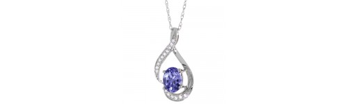 14k White Gold Color Gemstones