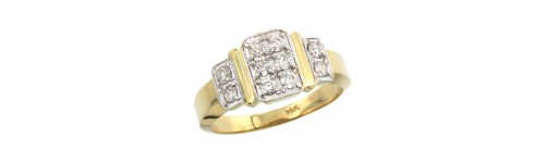 14k White Gold Men's Rings