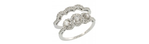 14k White Gold 2-Piece Rings