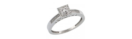 14k White Gold Solitaire Rings