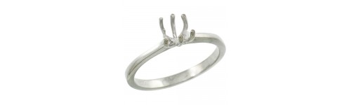 14k White Gold Semi-Mount Rings For Her