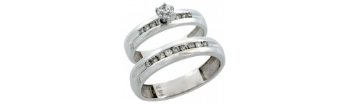 14k White Gold His & Hers Rings 14k White Gold His & Hers Rings
