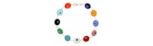 14k Yellow Gold Evil Eye Bracelets