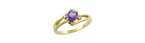 14k Yellow Gold Amethyst Rings 14k Yellow Gold Amethyst Rings