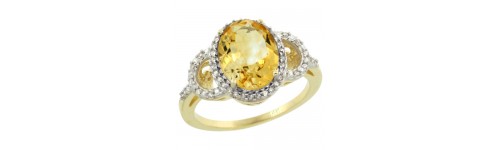 14k Yellow Gold Citrine Rings