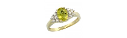 14k Yellow Gold Lemon Quartz Rings