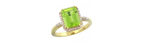 14k Yellow Gold Peridot Rings