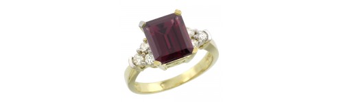 14k Yellow Gold Rhodolite Rings