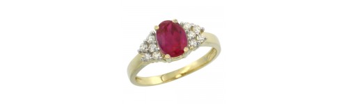 14k Yellow Gold Ruby Rings