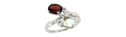 14k White Gold 2-Stone Rings