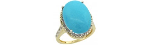 14k Yellow Gold Turquoise Rings