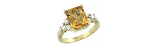 14k Yellow Gold Whisky Quartz Rings 14k Yellow Gold Whisky Quartz Rings