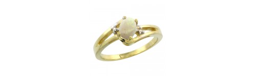 14k Yellow Gold White Opal Rings 14k Yellow Gold White Opal Rings