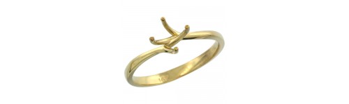 14k Yellow Gold Semi-Mount Rings For Her