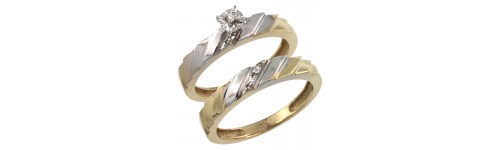 14k Yellow Gold 2-Piece Ladies' Rings