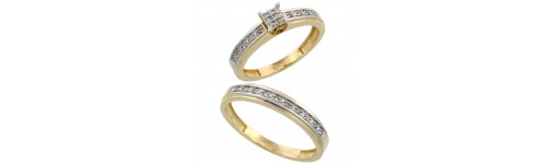 14k Yellow Gold His & Hers Rings