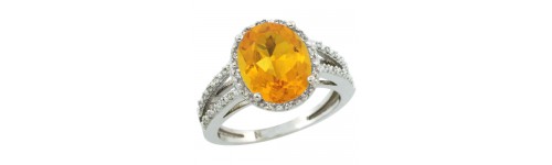 Citrine & Diamonds Silver Rings Citrine & Diamonds Silver Rings