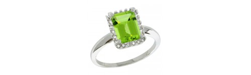 Peridot & Diamonds Silver Rings Peridot & Diamonds Silver Rings