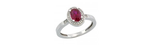 Ruby & Diamonds Silver Rings