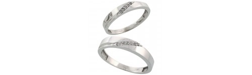 10k White Gold His & Hers Bands
