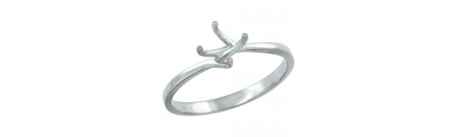 14k White Gold Semi-Mount Rings