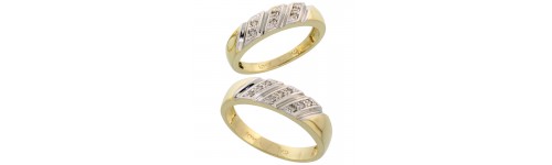 10k Yellow Gold His & Hers Bands