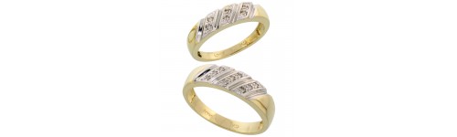 10k Yellow Gold His & Hers Bands 10k Yellow Gold His & Hers Bands