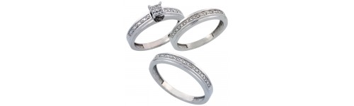 14k White Gold Trio Rings 14k White Gold Trio Rings