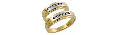 14k Yellow Gold His & Hers Bands