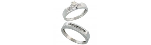 10k White Gold His & Hers Rings 10k White Gold His & Hers Rings