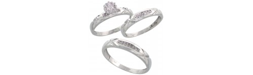 10k White Gold Trio Rings 10k White Gold Trio Rings