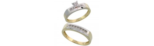 10k Yellow Gold His & Hers Rings