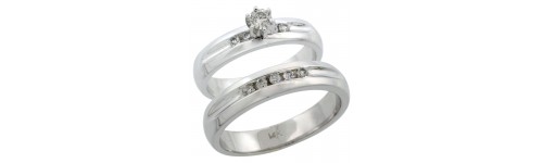 14k White Gold Wedding & Engagement Sets