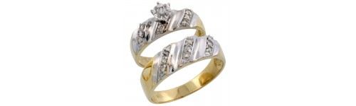 14k Yellow Gold His & Hers Rings