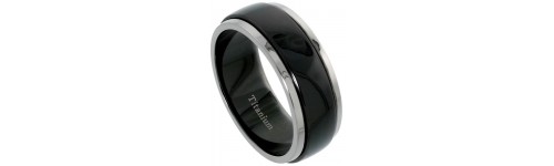 Men's Titanium Blackened Finish Rings