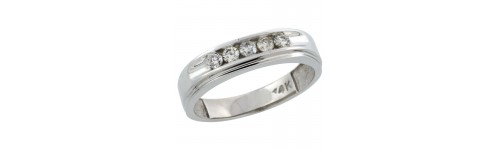 Men's 14k White Gold Bands