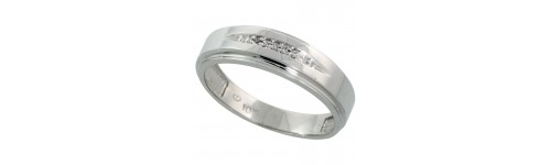 Men's Sterling Silver Diamond Bands Men's Sterling Silver Diamond Bands