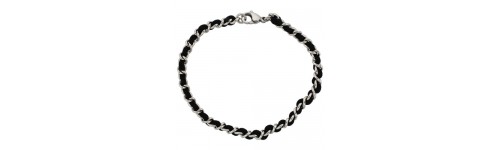 Stainless Steel with Satin Cord Bracelets Stainless Steel with Satin Cord Bracelets