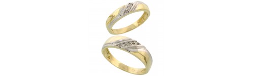 Sterling Silver His & Hers Diamond Bands Sterling Silver His & Hers Diamond Bands