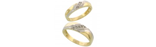 Sterling Silver His & Hers Diamond Bands