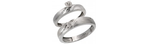 Sterling Silver His & Hers Diamond Ring Sets Sterling Silver His & Hers Diamond Ring Sets
