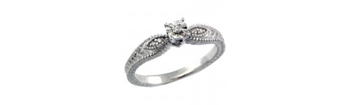 Sterling Silver Ladies' Diamond Rings